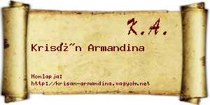 Krisán Armandina névjegykártya